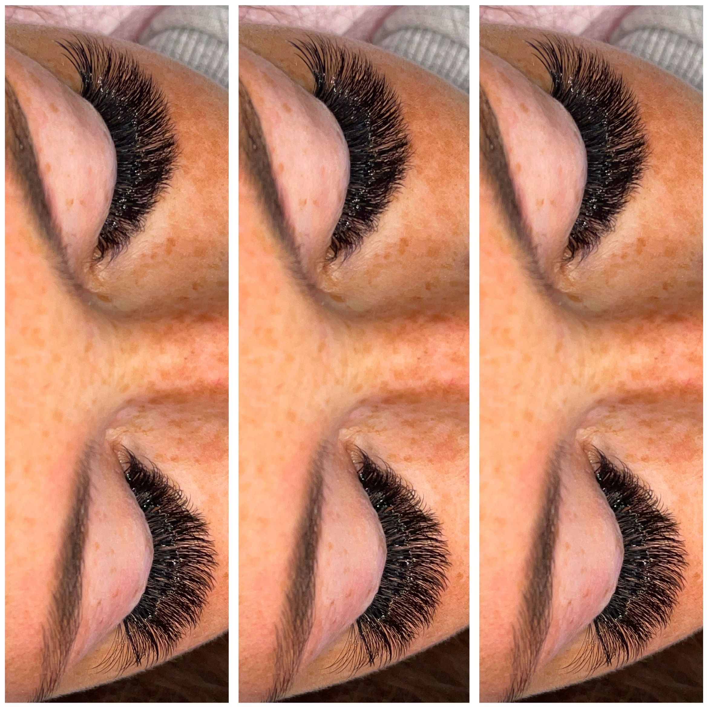 Lash extensions close-up